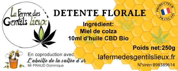 Miel de colza avec 10ml d'huile CBD